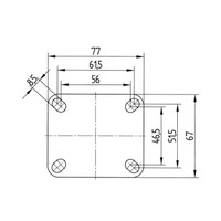 TENTE zwenkwiel RVS 100 7TPKO plaat