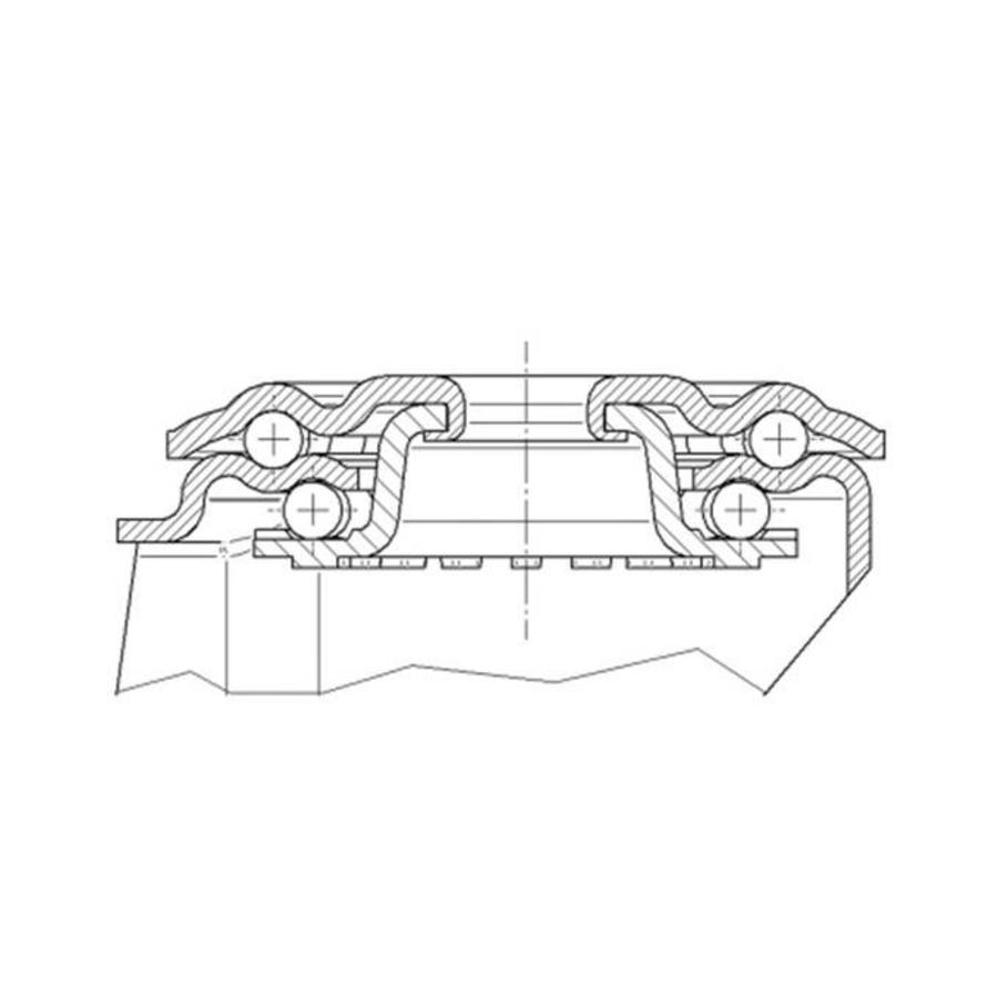 TENTE Zwenkwiel RVS 125 elastisch rubber KO boutgat met rem