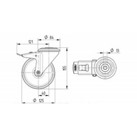 thumb-TENTE Zwenkwiel RVS 125 nylon NO boutgat met rem-2