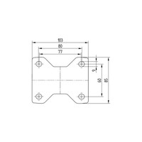 TENTE Bokwiel RVS 80 synthetisch hittebestendig plaatbevestiging