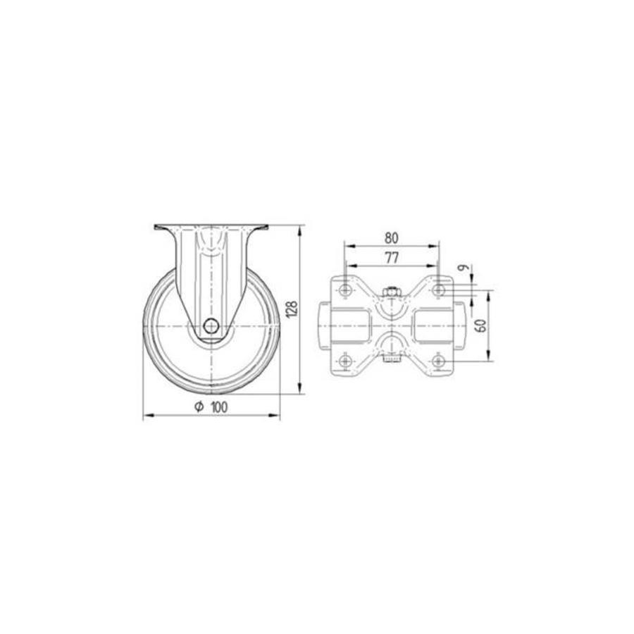 TENTE Bokwiel RVS 100 synthetisch hittebestendig plaatbevestiging-2