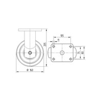 TENTE Bokwiel nylon Xtreme 160 6NO plaat