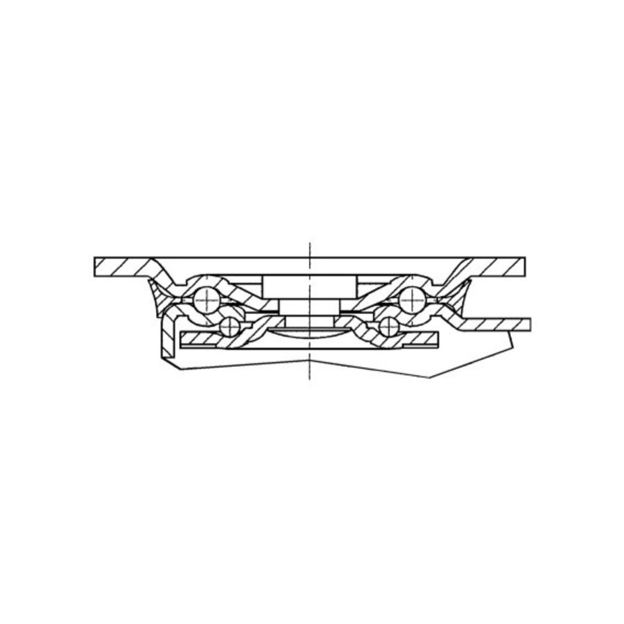 TENTE Zwenkwiel RVS nylon 125 8NO plaat met rem