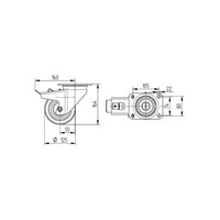 TENTE Zwenkwiel RVS nylon 125 8NO plaat met rem