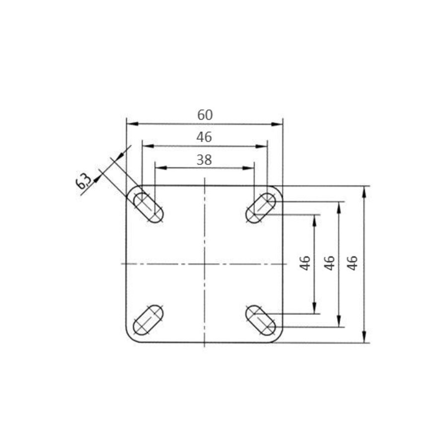 Zwenkwiel 50 black line 2TP plaat