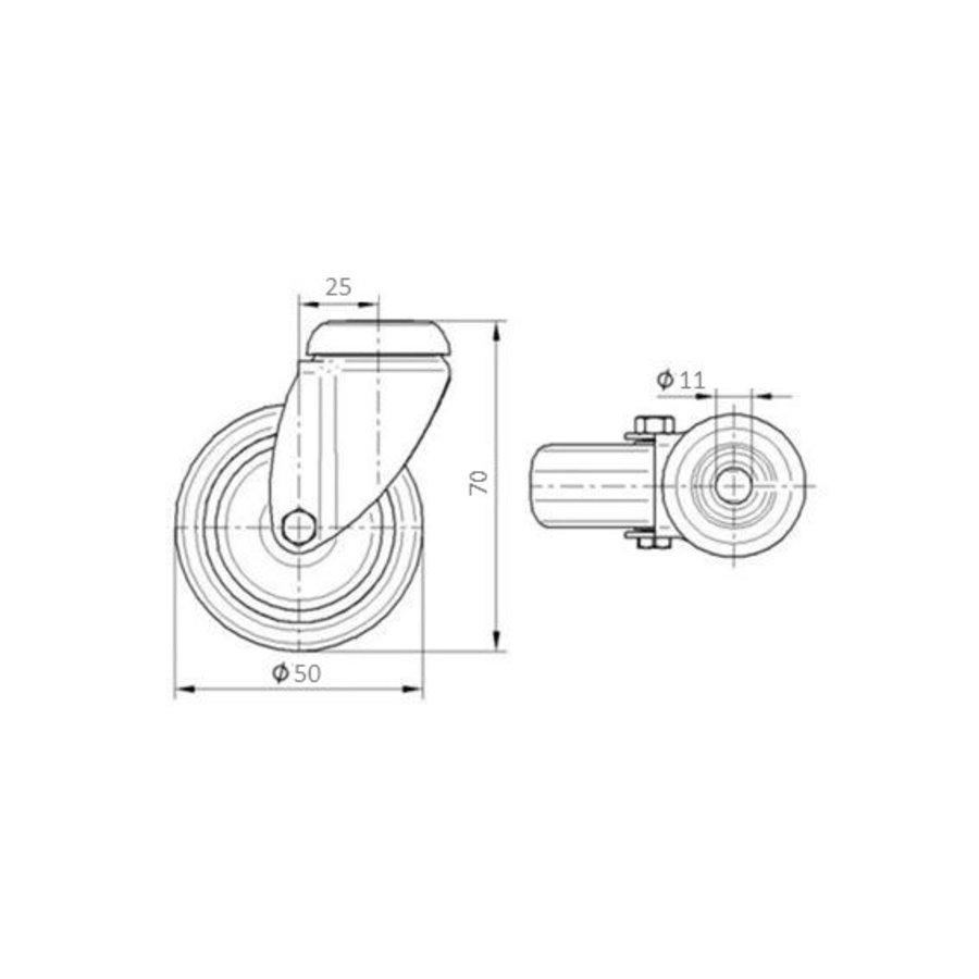 Zwenkwiel 50 black line 2TP boutgat