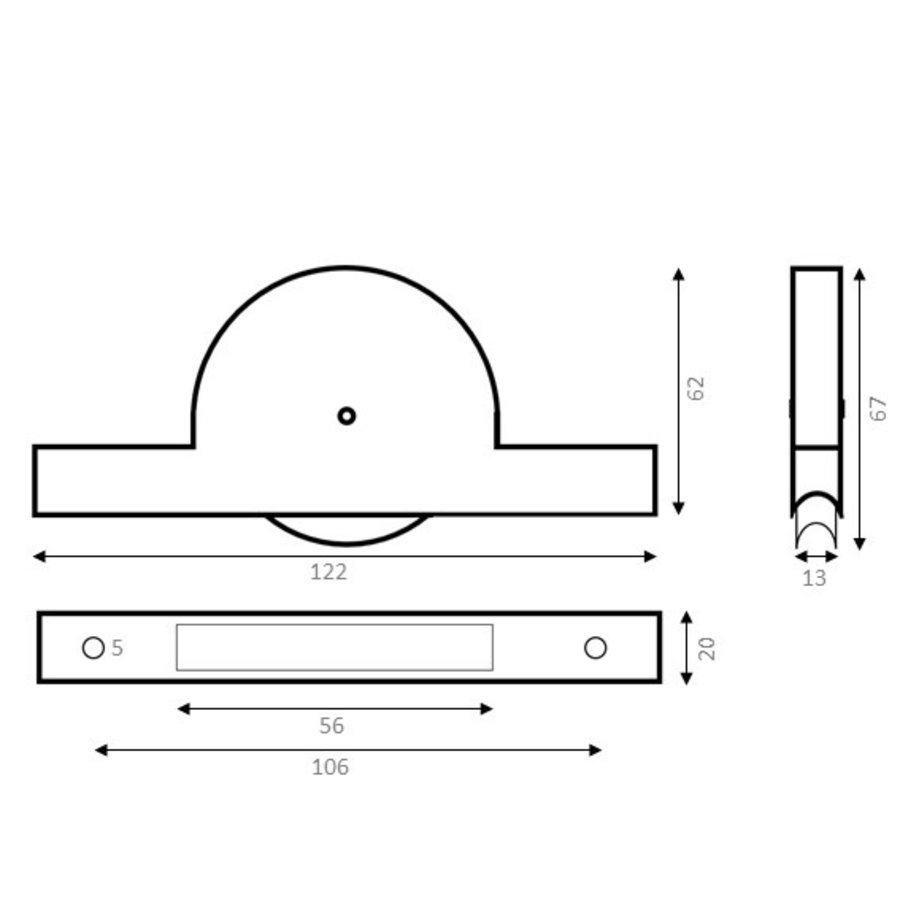 Groefwiel polyamide kogellager 65mm