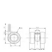 thumb-PATPLOW limited black softwiel 39mm plug rond kunststof 13mm-2
