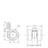 PATPLOW limited black softwiel 39mm plug vierkant 26mm