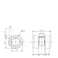 PATPLOW limited black softwiel 39mm stift 8mm