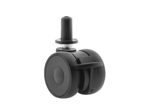 PAPU LOW wiel 50mm plug rond kunststof 13mm met rem 