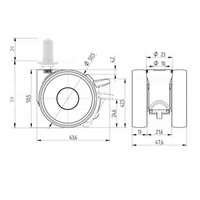 thumb-PAPU LOW wiel 50mm plug rond kunststof 13mm met rem-2