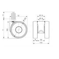 PAPU LOW wiel 50mm plug vierkant 16mm