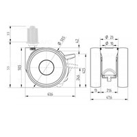 PAPU LOW wiel 50mm plug vierkant 21mm met rem