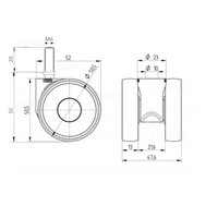 PAPU LOW wiel 50mm bout M6x20