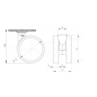 PPPU wiel 55mm plaat 42 x 42mm