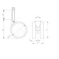 PPPU wiel 55mm bout M10x25