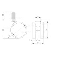 PPPU wiel 55mm plug rond 19mm