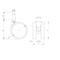 PPPU wiel 55mm stift 10mm