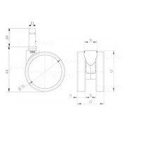 PPPU wiel 55mm stift 11mm