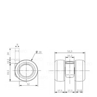 PATPLOW wiel 39mm stift 9mm