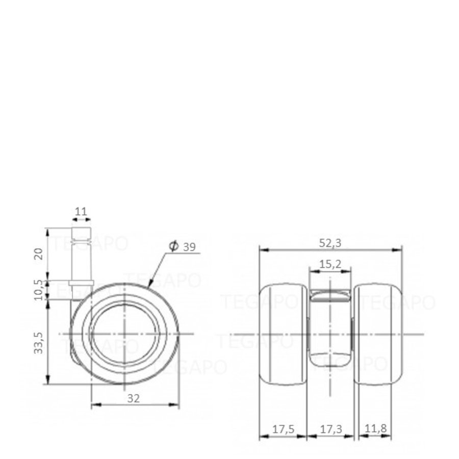 PATPLOW wiel 39mm stift 11mm-2