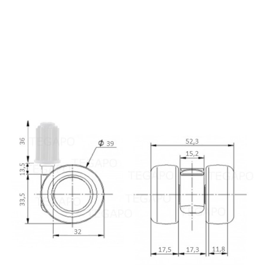 PATPLOW wiel 39mm plug 23mm