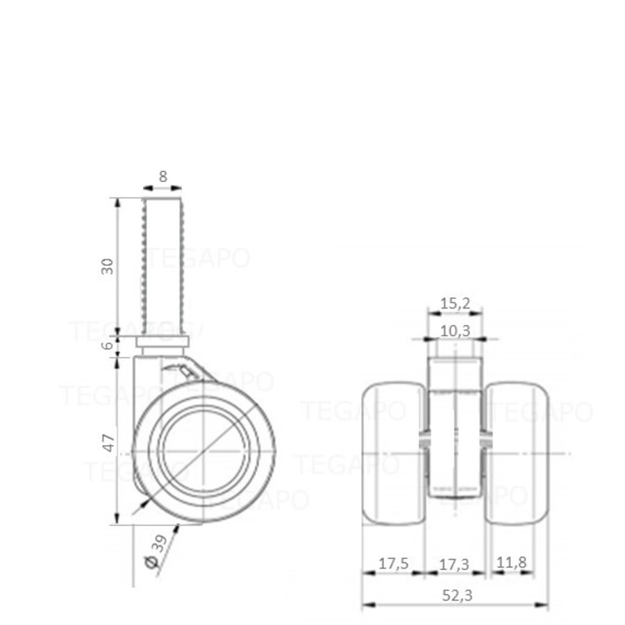 PATPHIGH wiel 39mm bout M8x30