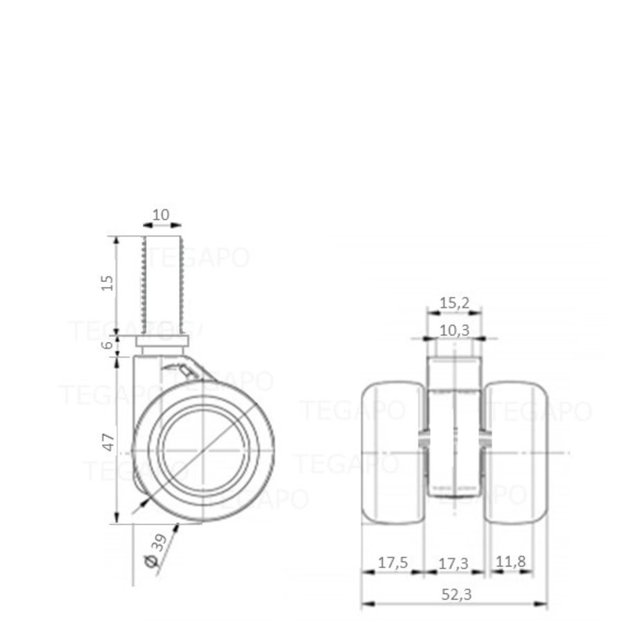 PATPHIGH wiel 39mm bout M10x15