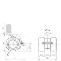 PATPHIGH wiel 39mm plug 22mm met rem