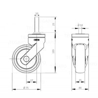 SYTP afdekkap wiel 75mm bout M10x25