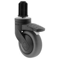 SYTP zwart afdekkap wiel 75mm plug rond 20mm met rem