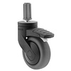 SYTP zwart afdekkap wiel 75mm plug rond 18mm met rem