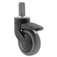 SYTP zwart afdekkap wiel 75mm plug rond 18mm met rem