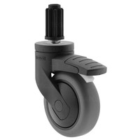 SYTP zwart afdekkap wiel 75mm plug rond 19mm met rem