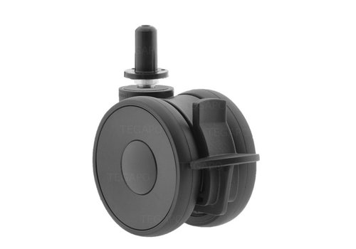 PAPU HIGH wiel 75mm plug rond kunststof 13mm met rem 