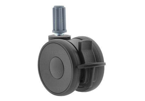 PAPU HIGH wiel 75mm plug rond 18mm met rem 