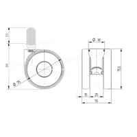 PAPU HIGH wiel 75mm plug rond 16mm