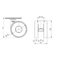 thumb-PAPU HIGH wiel 75mm plaat 38x38mm-3