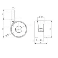 thumb-PAPU HIGH wiel 75mm bout M8x30-3