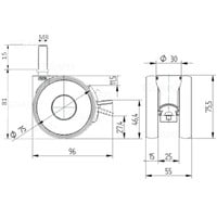 thumb-PAPU HIGH wiel 75mm bout M8x15 met rem-3