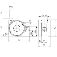 thumb-PAPU HIGH wiel 75mm bout M10x25 met rem-3