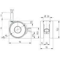 thumb-PAPU HIGH wiel 75mm bout M10x15 met rem-3