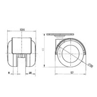 thumb-PPTP luxe wiel 50mm plaat 42x42mm-2