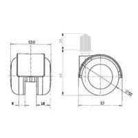 PPTP luxe wiel 50mm plug vierkant 17mm