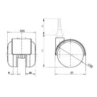 PP wiel 50mm schroef 7x42mm