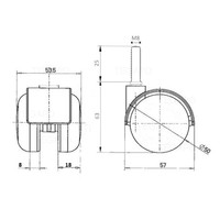 PP chrome wiel 50mm bout M8x25