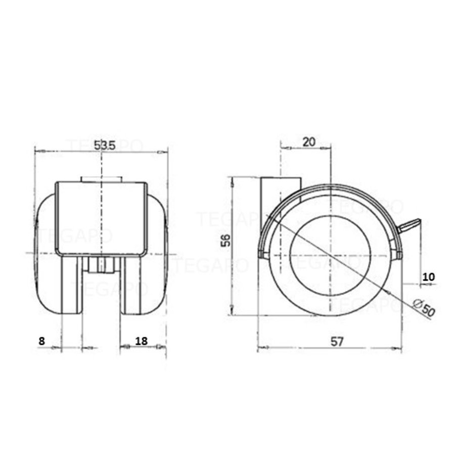 PPTP chrome wiel 50mm met rem