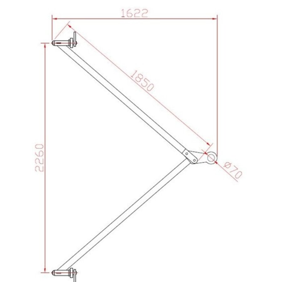 Trekstang set zeecontainer 25 ton