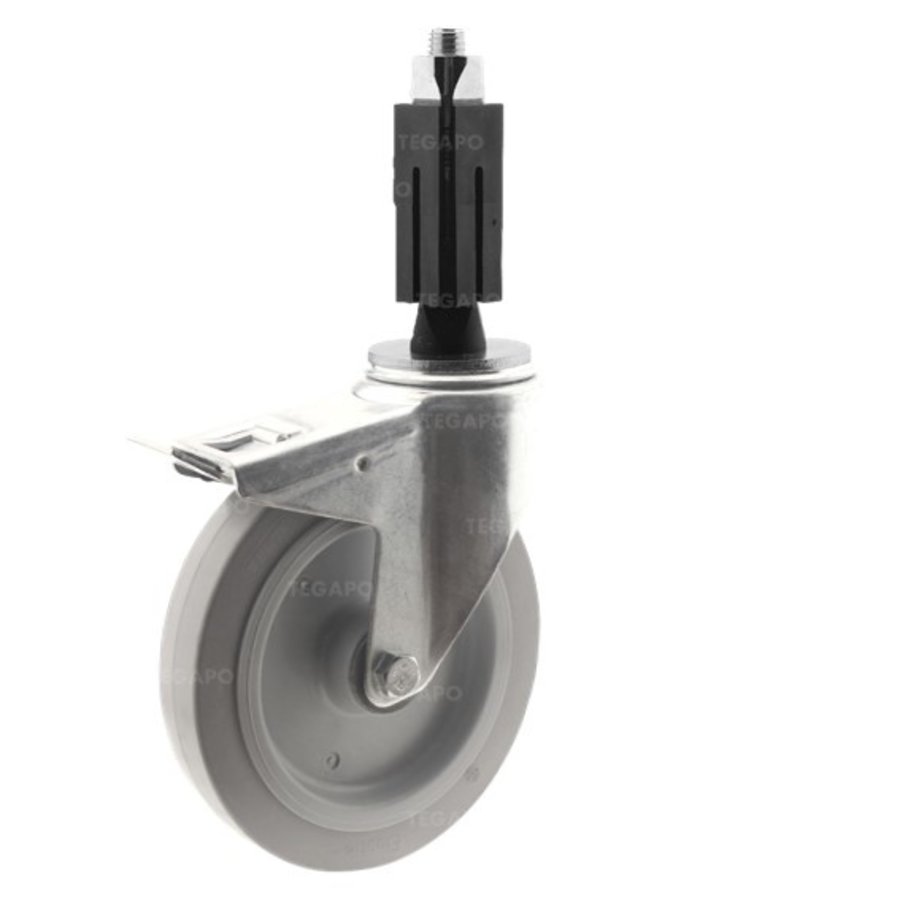 Zwenkwiel elastisch rubber 200 3KO vierkante koker 21,5-24mm met rem-1